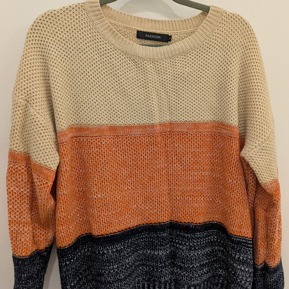 Unbranded Colorblock Crew Neck Sweater
